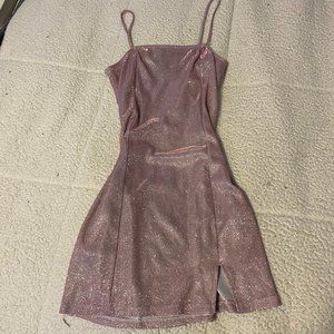 Pink sparkle mini dress